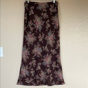 Ralph Lauren Vintage Chestnut Brown Floral Wool Blend Balmoral Skirt Size 6